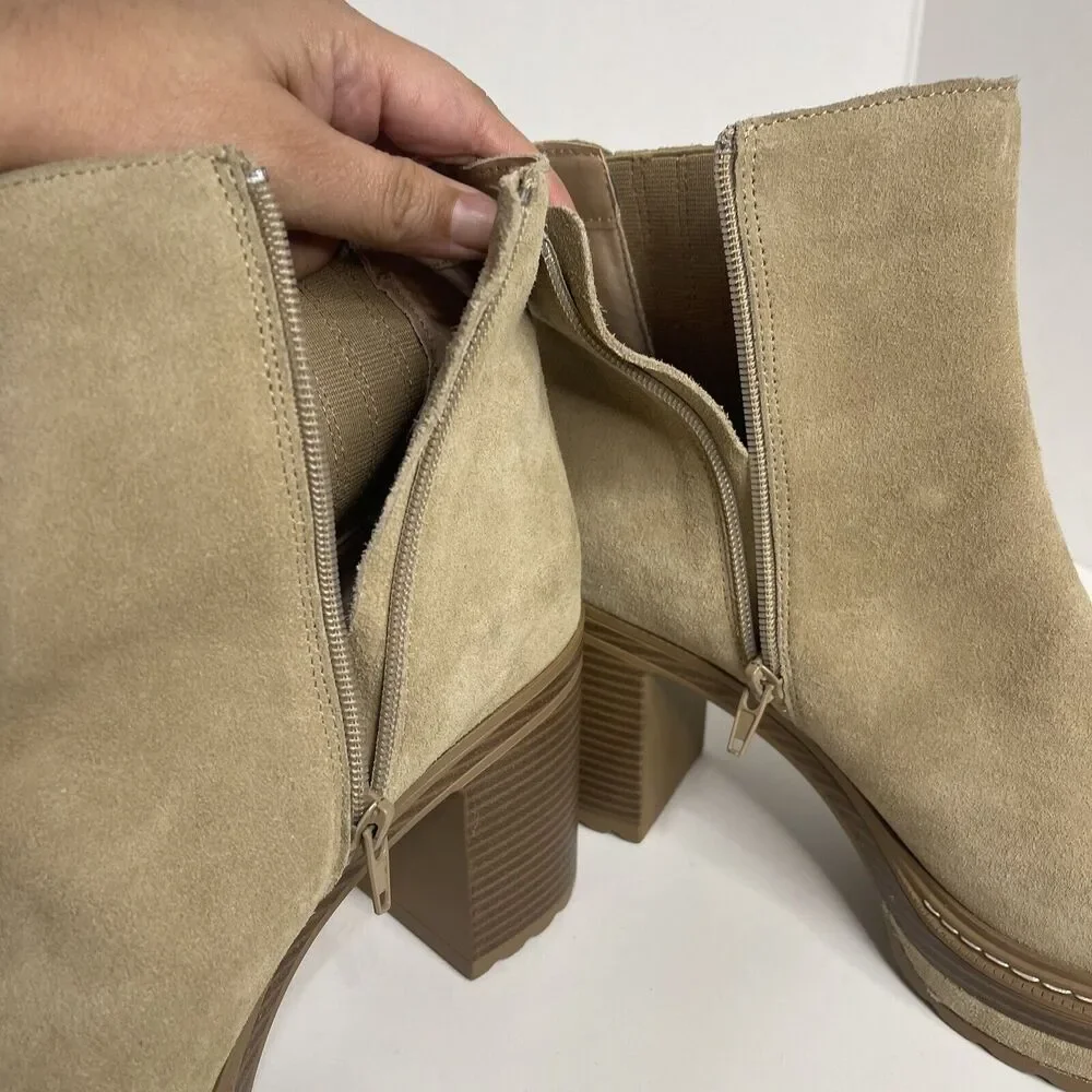 Steve Madden Womens Searches Boot Sand Suede Size 11 M New Without Box